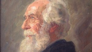 Ernst Haeckel in profile, oil painting by Karl Bauer